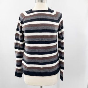 Columbia Womens Cotton Angora Wool Retro Stripe Crewneck Sweater Size Medium